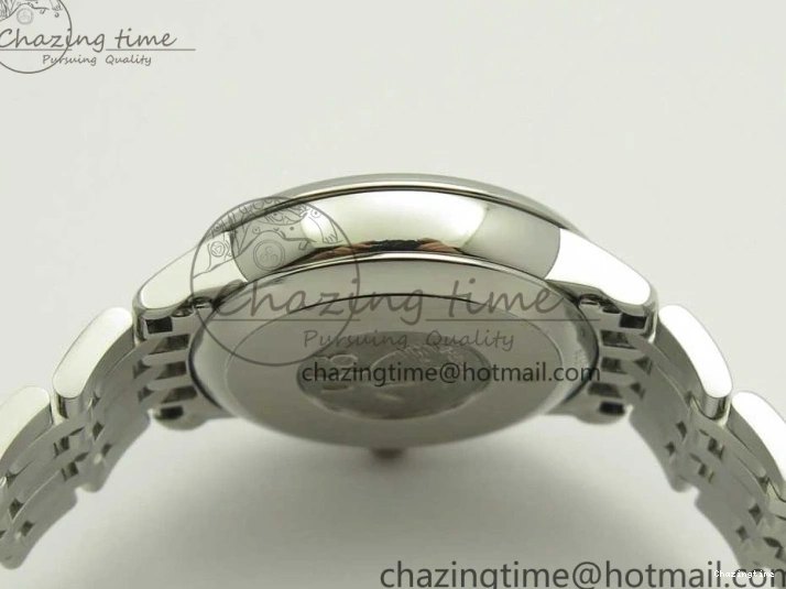 0105 TopPick De Ville Prestige Ladies 32.7mm SS MKF 1:1 Best Edition Blue Dial Diamonds Markers on SS Bracelet MIYOTA 7972